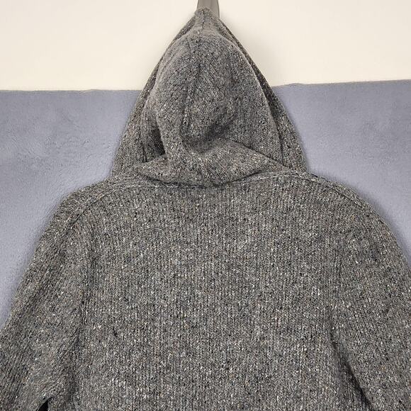 Vince Sweater Womens Medium Gray Hooded Open Front Wool Blend Cardigan 72676 - Picture 8 of 13